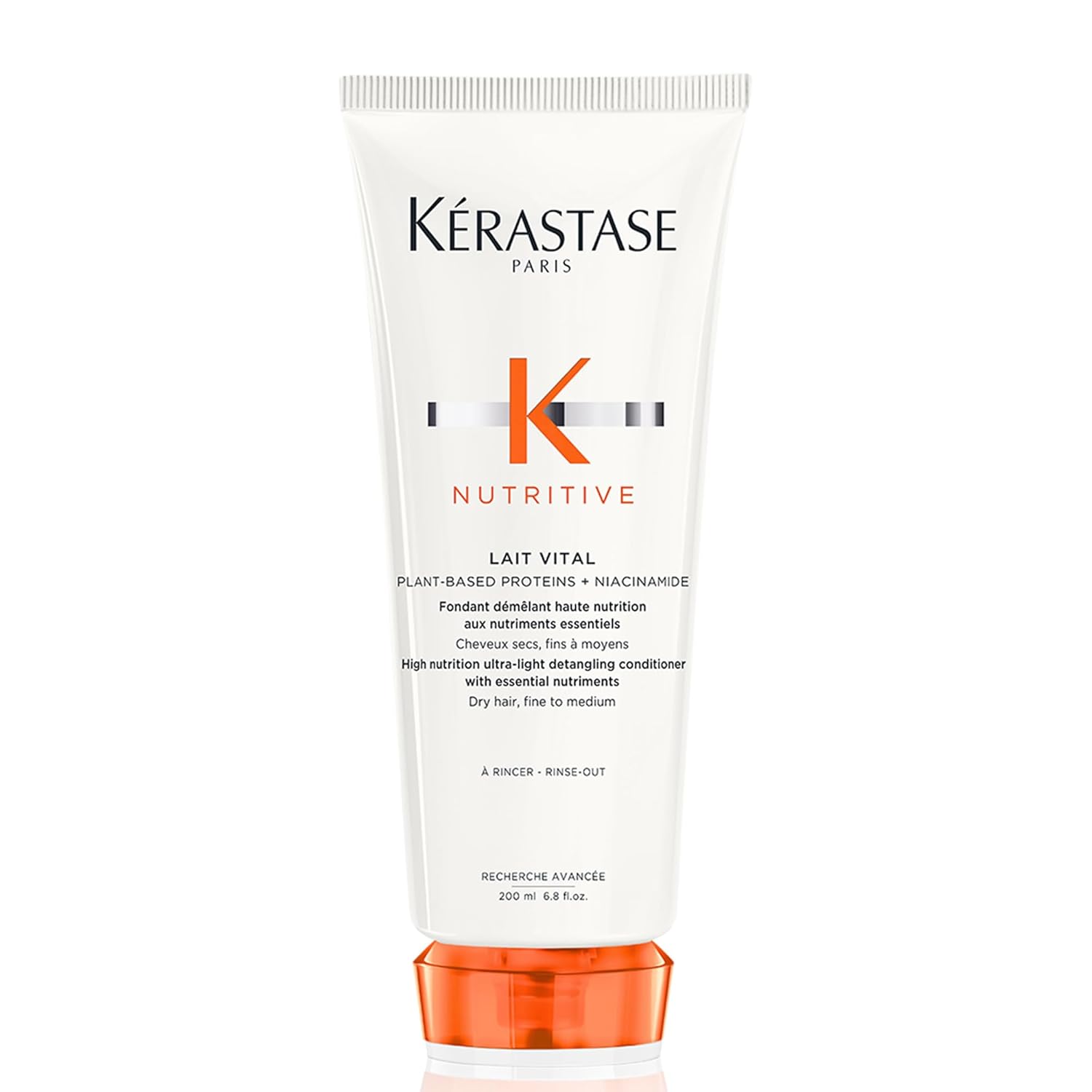 Kerastase Nutritive Lait Vital Hydrating Conditioner For Fine to Medium Dry Hair - Illuminates Shiny Hair and Easily Detangles, With Plant-Based Proteins & Niacinamide