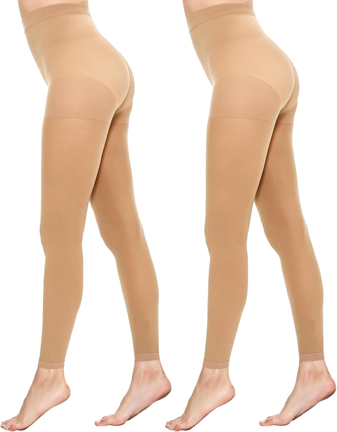 MANZI Run Resistant Control Top Panty Hose Opaque Tights