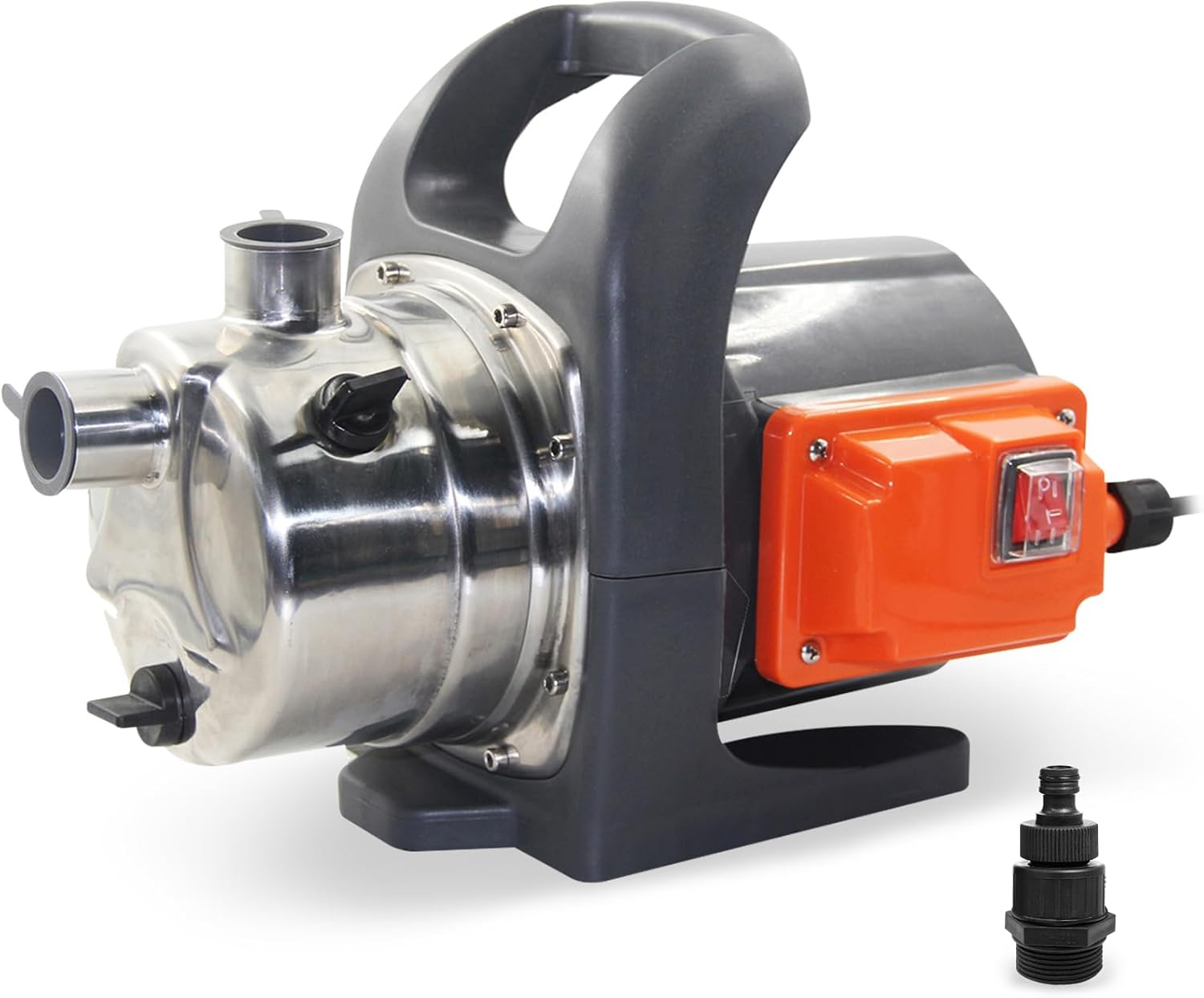 VEATON 1200W Portable Garden Booster Jet Pump, 3500L/H Stainless Steel Pressure Pump, Max Water Lift 46m, 4.6 bar, Transfer Clean Water for Home Lawn Irrigation Sprinkling