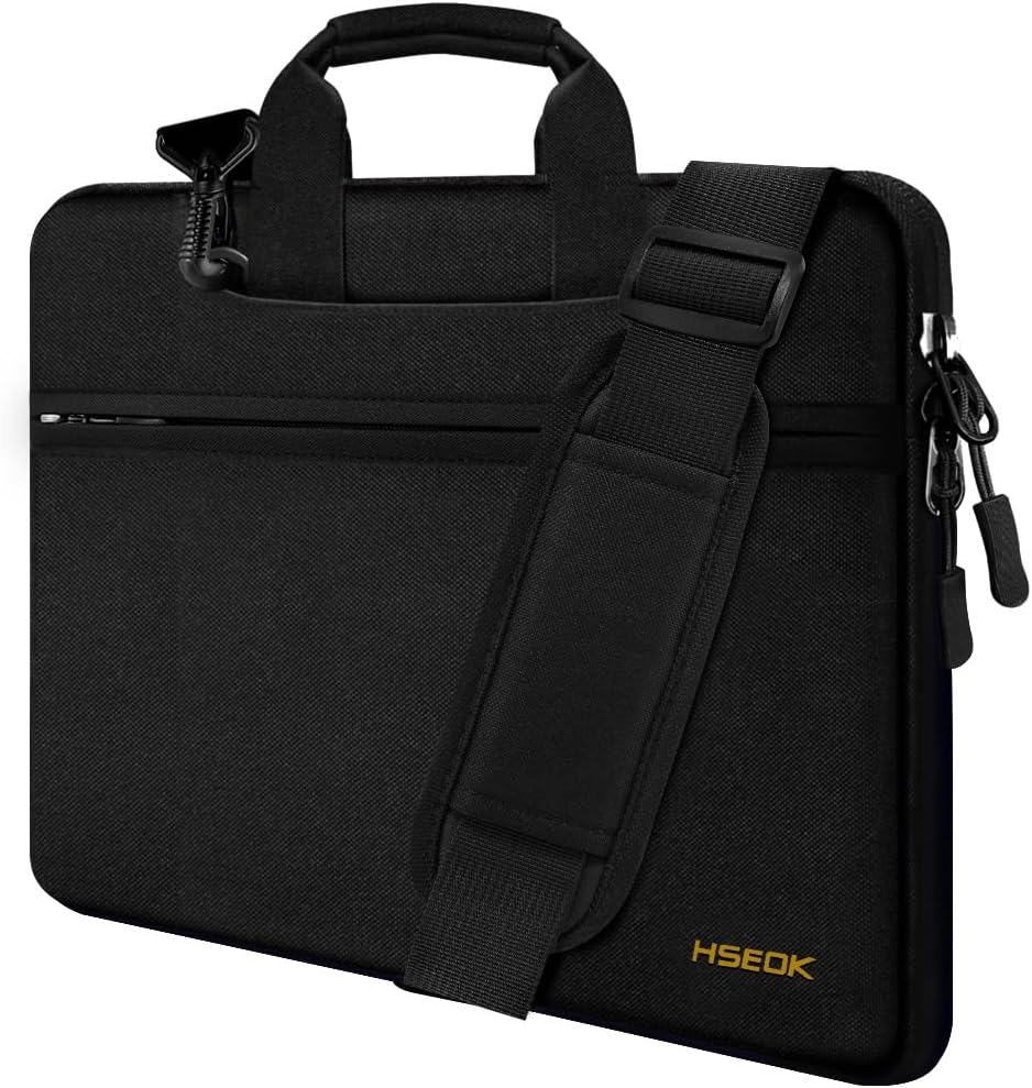 Laptop Shoulder Bag 13 13.3 14 Inch Case Compatible with MacBook Pro 14 2025-2021 M4/M3/M2/M1, Mac Air/pro 13-13.3 Inch and Most Popular 13-14 Notebooks,Spill-Resistant Briefcase, Black