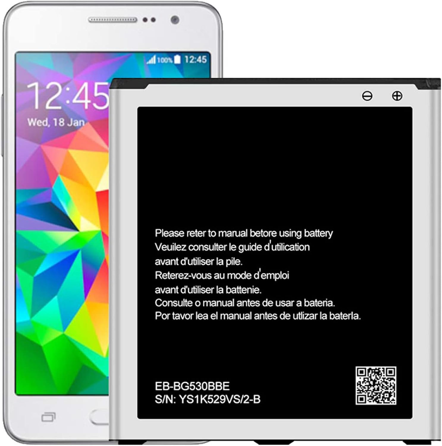 2600mAh for Samsung Galaxy J2 Core Replacement Battery EB-BG530CBU, for Galaxy J3 J327A J327P J320V J320A J320F J320P, Grand Prime SM-G530 EB-BG530BBE EB-BG530BBC