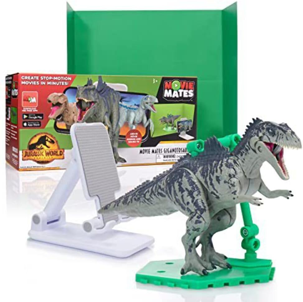 WOW! STUFF - Jurassic World MovieMates Dinosaur Toys Giganotosaurus Action Figure Hyper Articulated and App Official Jurassic World and Dominion Dinosaur Toys for Kids Aged 5 Plus