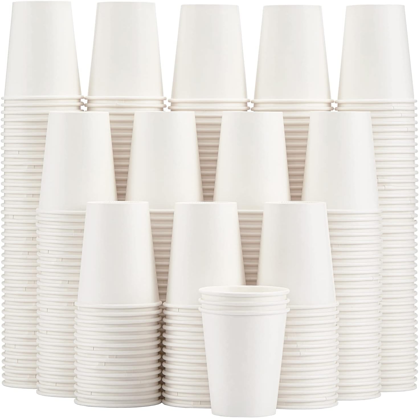 Lamosi 300 Pack Paper Cups 8 oz, Disposable Coffee Cups, Paper Coffee Cups 8 oz, White Hot/Cold Beverage Drinking Cups for Water Juice or Tea, Office Party Home Travel