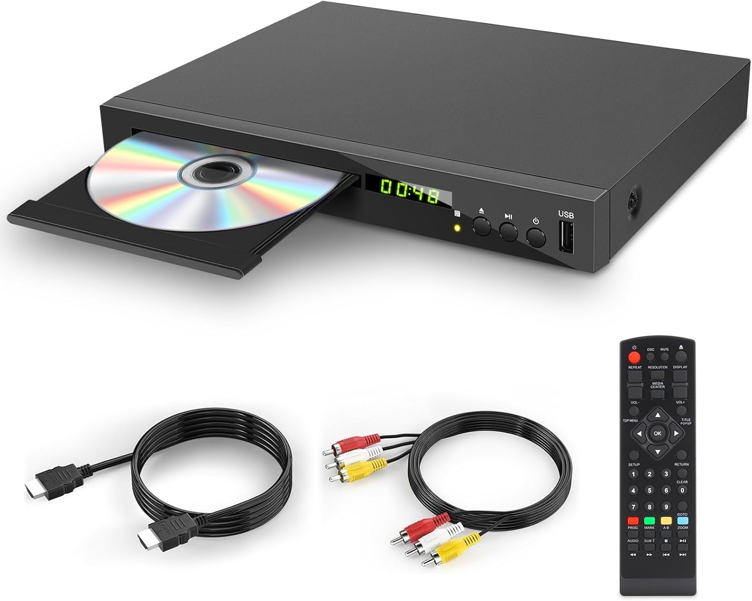 Blu Ray DVD Player, Full HD 1080P Blue Ray Player Play Multi Region DVDs & Region B/2 BluRay DVD Players UK, Support USB Flash Drive, CD DVD Blu-ray Player with HDMI AV Coaxial Output (Zone 2 Blu-ray)
