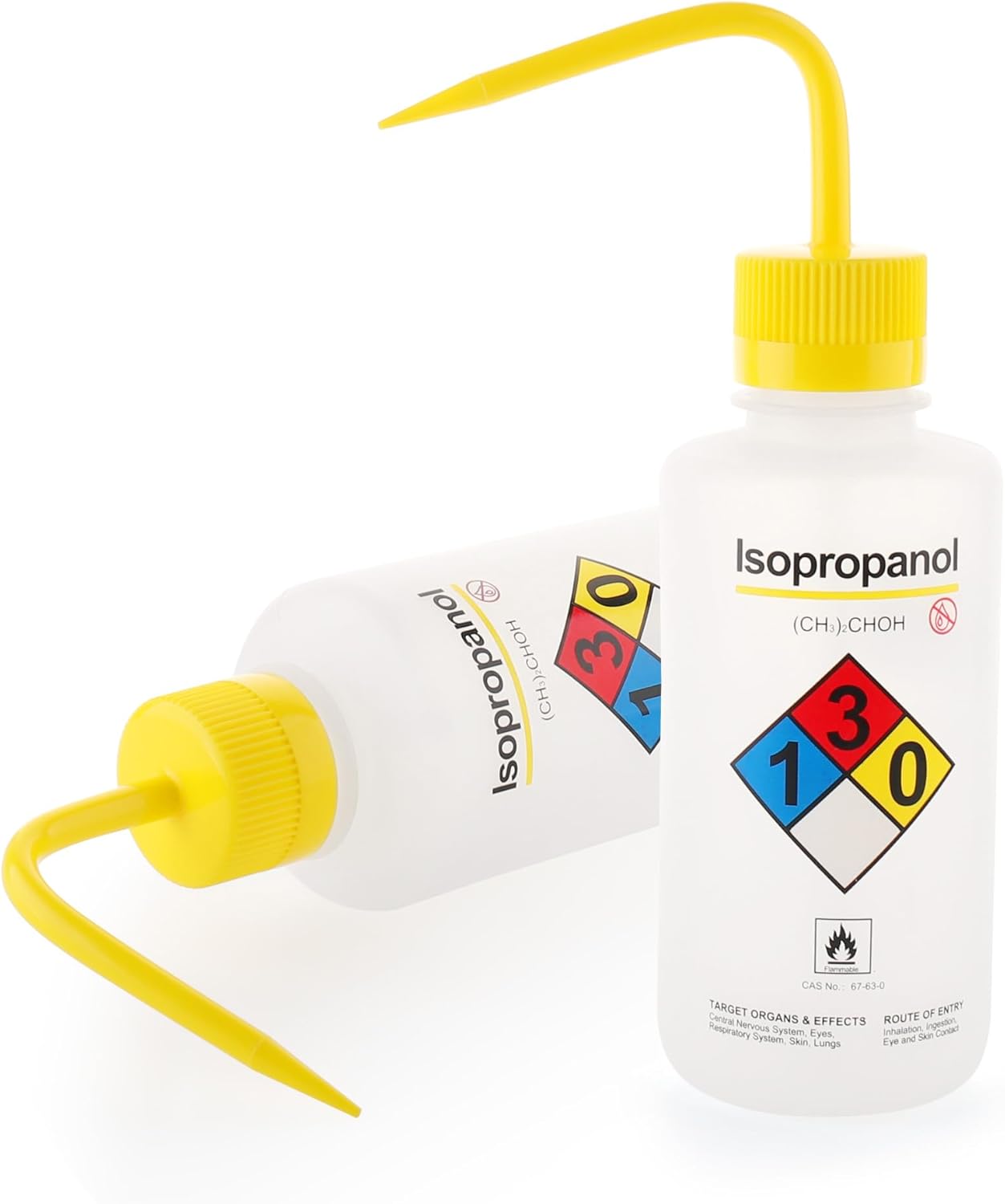 Isopropanol Wash Bottles, 1 PC of Vol.500ml (17oz), Narrow Mouth, Self-Venting Safety Wash Bottles, LDPE Material, IN-WBI501