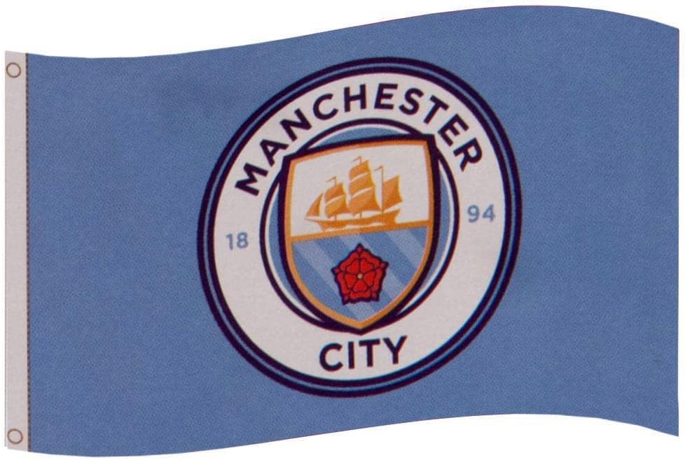 Manchester City FC Official Soccer Gift 5x3ft Crest Body Flag