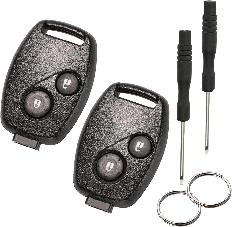 GZXNKEY 2PCS For Honda Key Fob Replacement 2 Buttons Honda Civic CRV Jazz Accord HRV FRV CRZ Insight Pilot Key Case Honda Civic Key Fob Casse ( NO Blade )