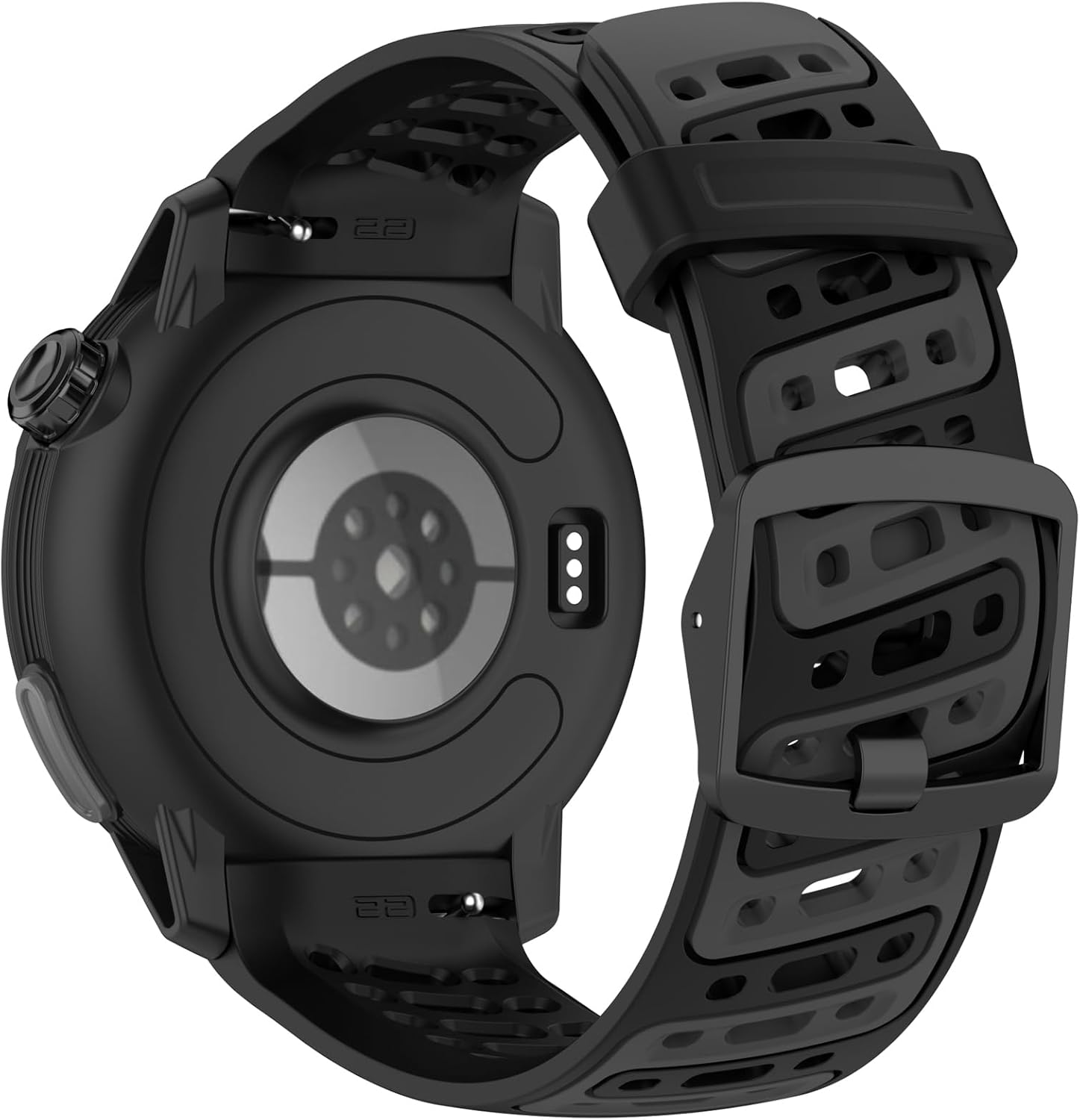 Disscool Replacement Adjustable Wristbands Compatible with COROS PACE Pro, 22mm Soft Silicone Wrist with Quick Release Strap Smart Watch Accessories(Black)