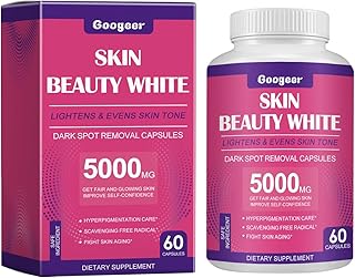 Skin Beauty White 5000mg Dark Spot Removal Capsules,Skin whitening Supplement,60 Capsules