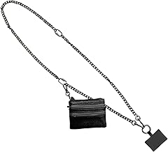 Phone Strap with Zippered Pouch, Crossbody Cell Phone Strap, Adjustable Clip and Go Phone Strap with Wallet, Crossbody Phone Strap for All Occasions (Black)