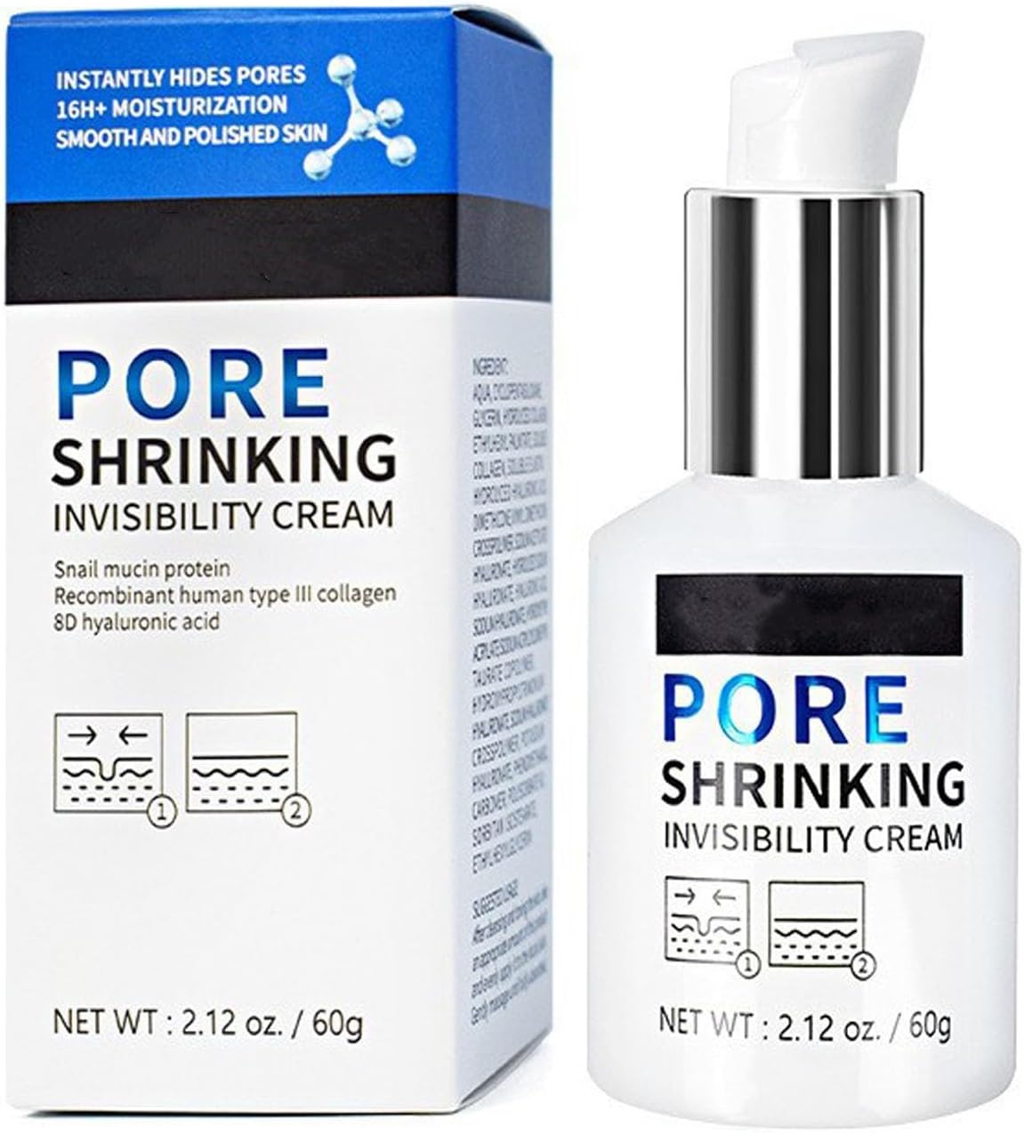Pore Invisible Cream, Hydrating Minimize Pores Primer for Face Pore Shrinking Invisibility Cream Firming Invisible Pore & Line Concealer, Oil Control Smooths Conceals Pores Cream for All Skin Types
