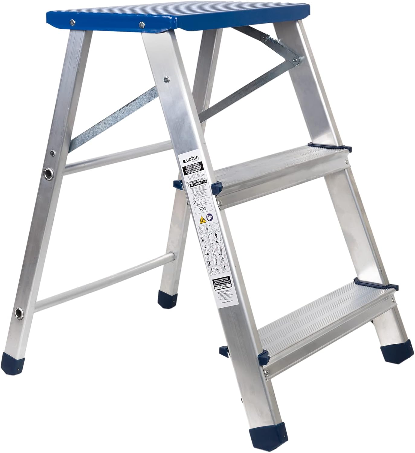 Cofan Folding Stool | Material: Aluminium | 3 Steps | Maximum Load 150 Kilos
