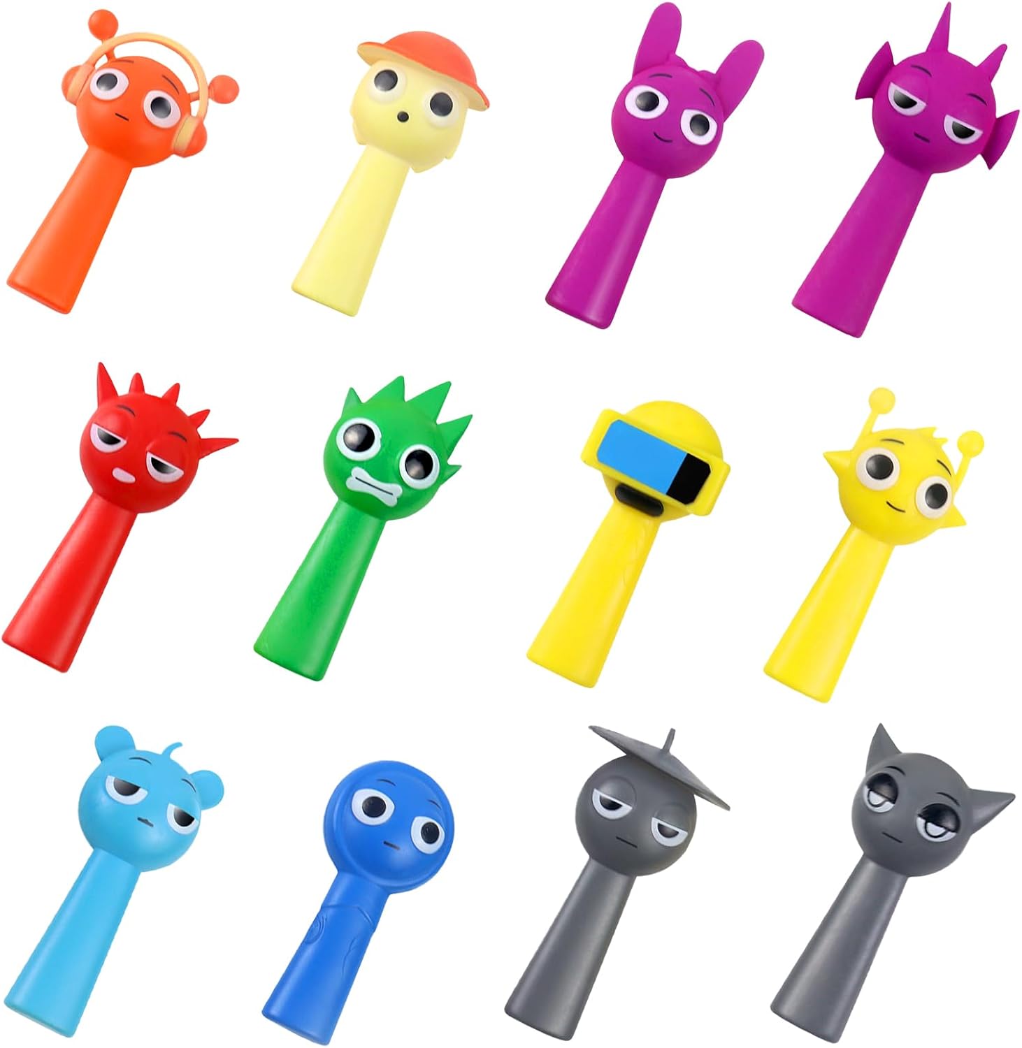 12 Pcs Cake Toppers Set, Mystery Box Birthday Decorations Gift for Fans, Office Room Decor Colorful Figurine