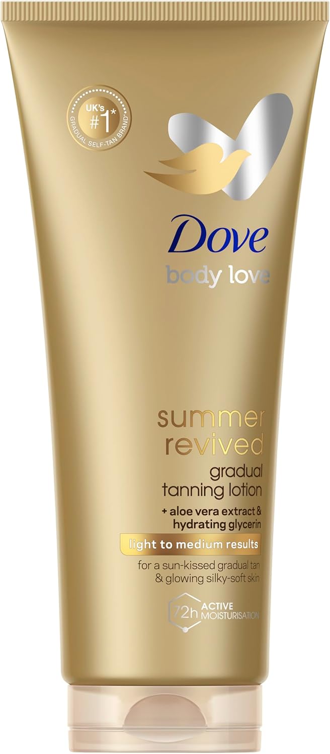 Dove Light to Medium Self Tan Lotion 1 Gradual Tan Lotion For Sun-Kissed Skin Tanning Lotion For All Skin Types 200 ml