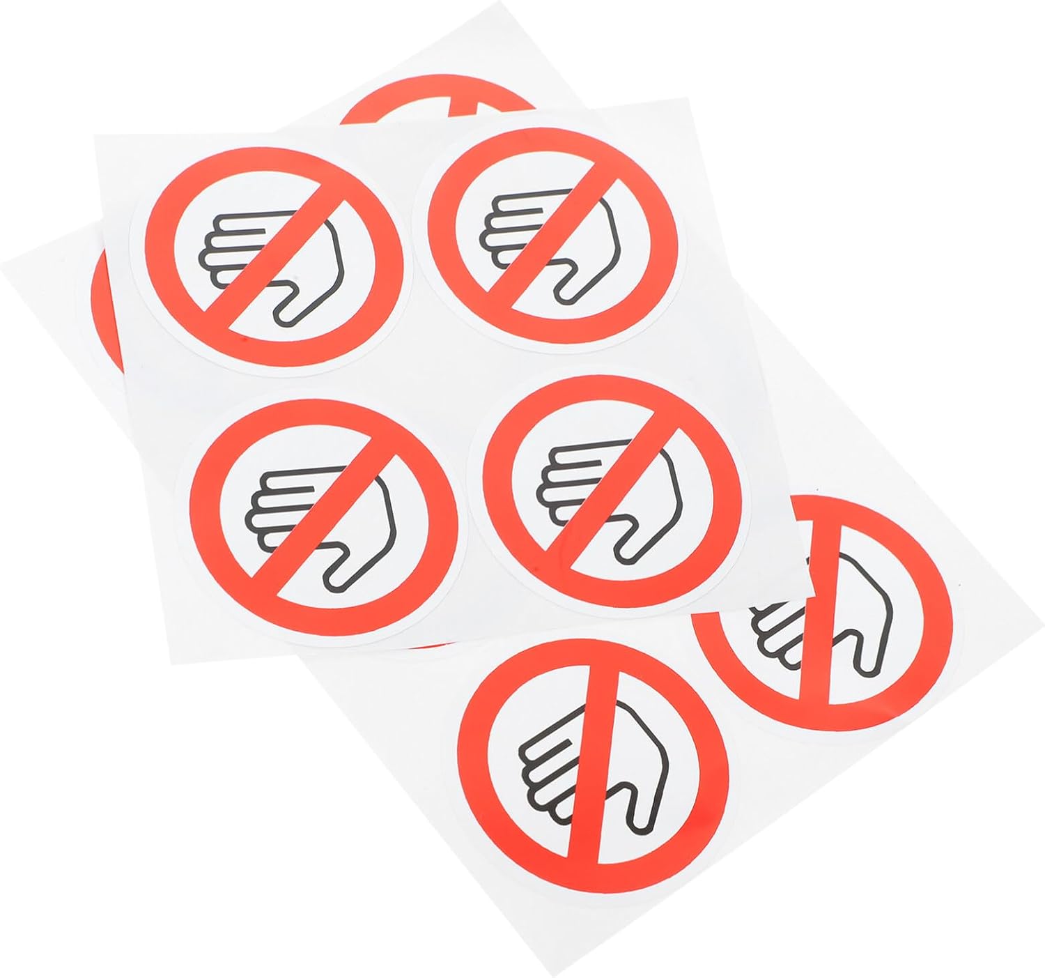 STOBOK Do Not Touch Sticker 10pcs Do Not Use Hand Warning Sign Small Round Safety Labels Waterproof Vinyl Decals 25mm