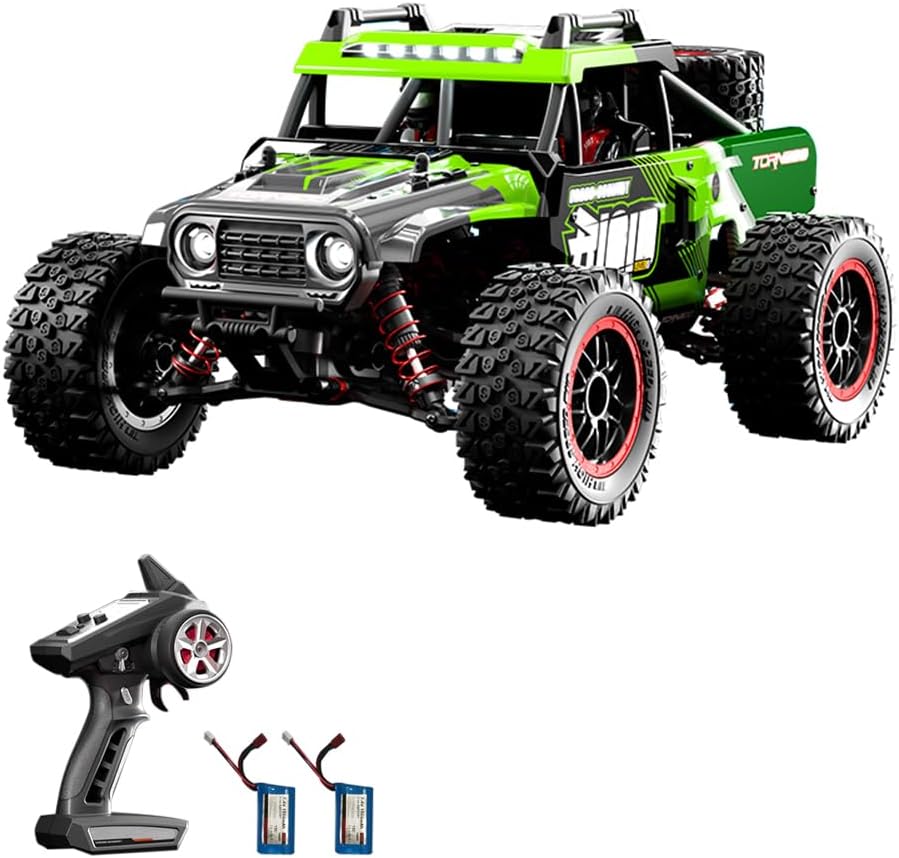 Hylukon Remote Control Car for Boys Adults, 43+ MPH High Speed Brushless RC Truck, 2.4GHz 4WD All Terrain Climbing Vehicle With LED Lights, Off-road Electric Gift for Kids
