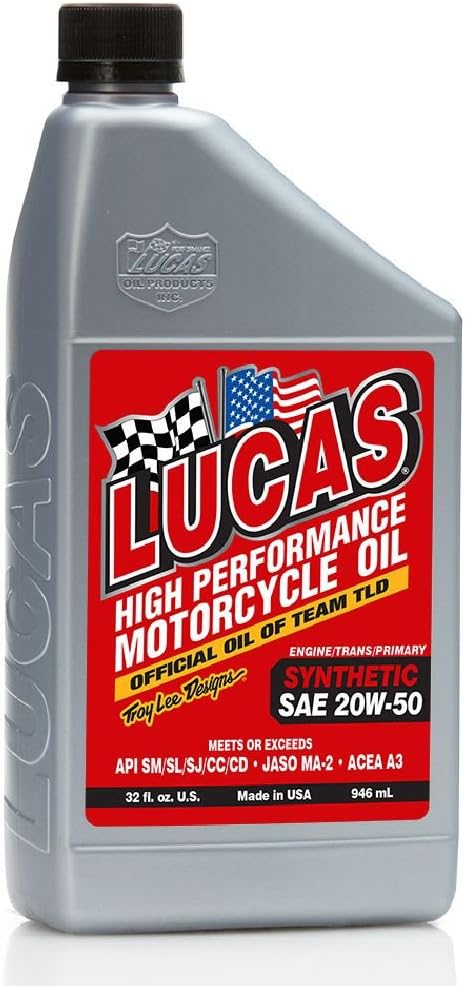 Lucas Oil 40702 SAE 20W-50 Synthetic Motorcycle Oil - 1 Litre