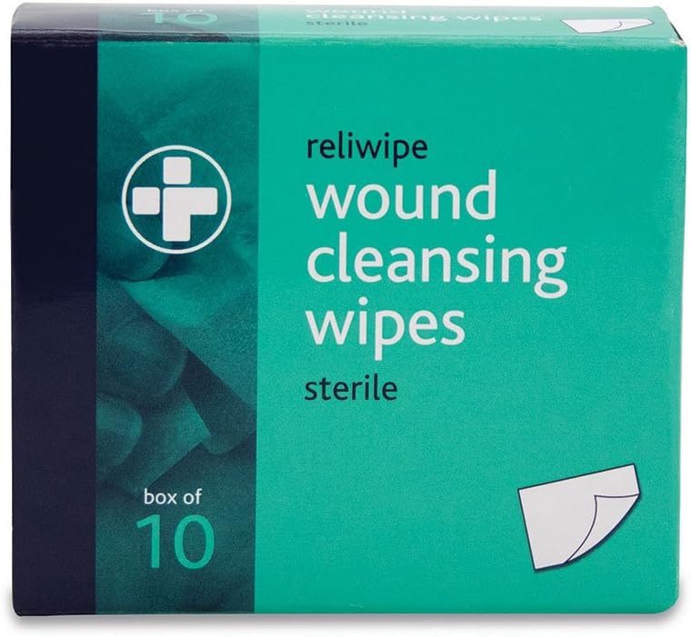 Reliance Medical REL740 Reliwipe Moist Saline Cleansing Wipe, Sterile & Alcohol-Free (Pack of 10)