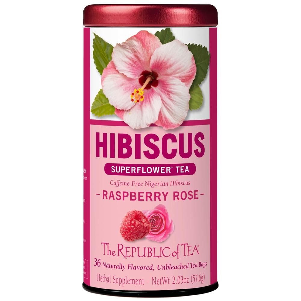 The Republic of Tea - Raspberry Rose Hibiscus Tea, 36 Count Tea Bag Tin