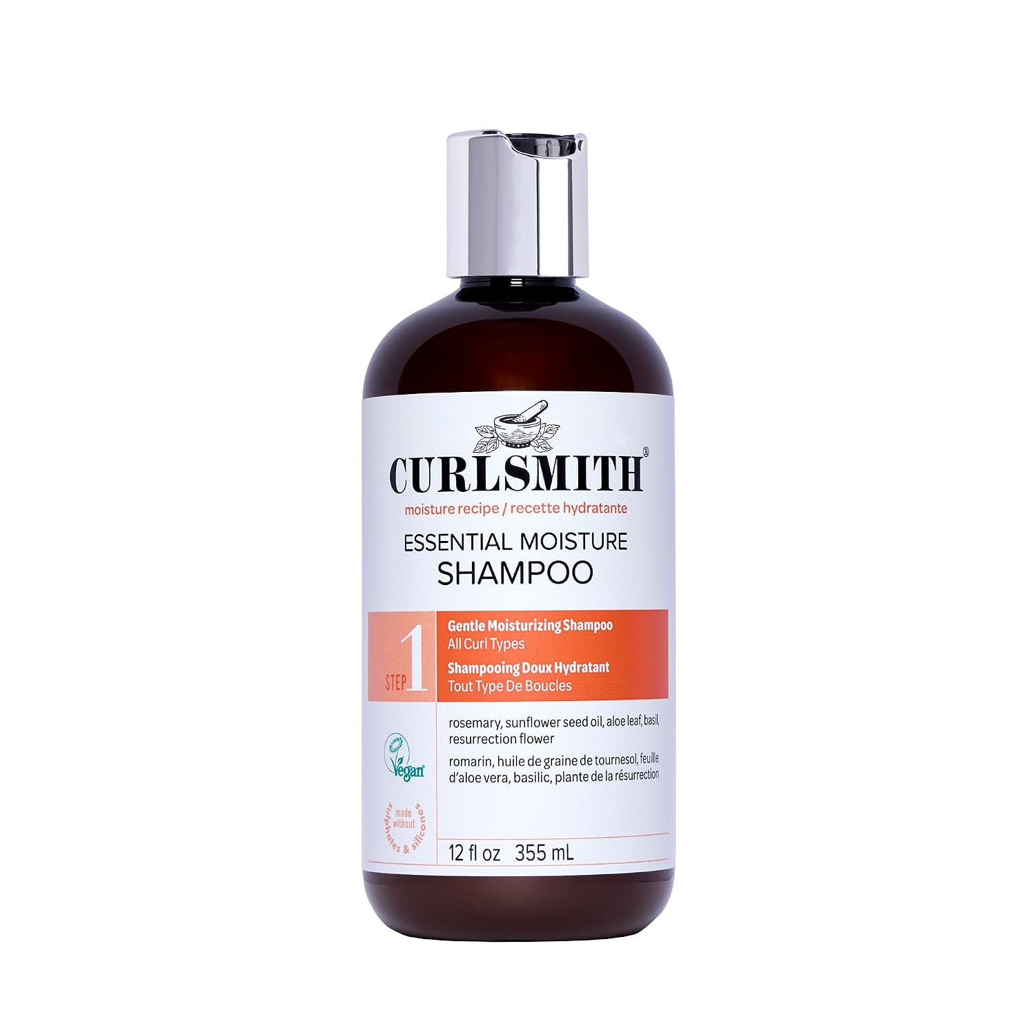 CURLSMITH - Essential Moisture Cleanser, Gentle Nourishing Shampoo for Wavy, Curly and Coily Hair, Vegan