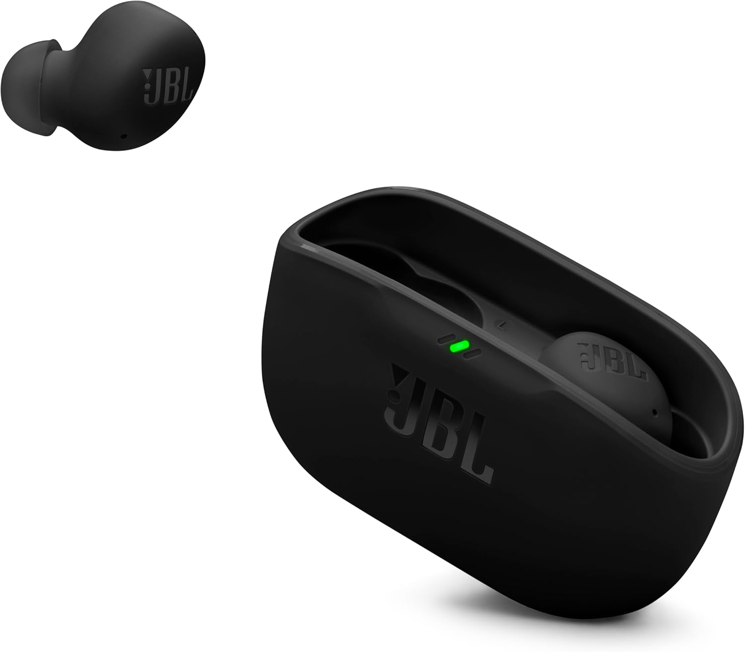 JBL Vibe Buds 2 - True Wireless Noise Cancelling Earbuds Pure Bass Sound & Smart Ambient Technology, 4mics for Crisp, Clear Calls, up to 40Hrs of Playback, IP54 Dust & Water Resistant (Black)