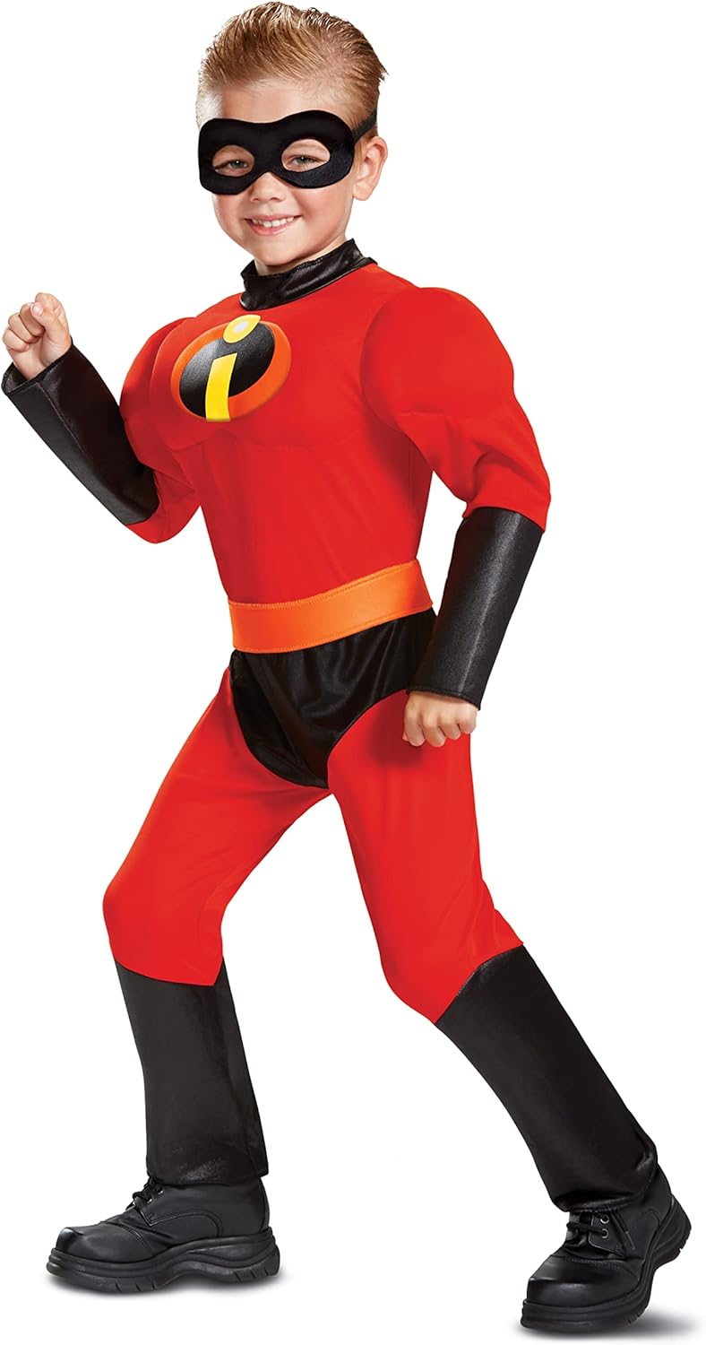 Disguise Disney Pixar Dash Incredibles 2 Muscle Toddler Boys' Costume, Medium/(3T-4T)