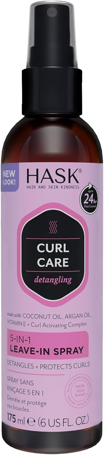 HASK Curl Care 5-in-1 Leave In Conditioner Spray for all curl patterns, colour safe, and cruelty-free - 1 175mL Bottle