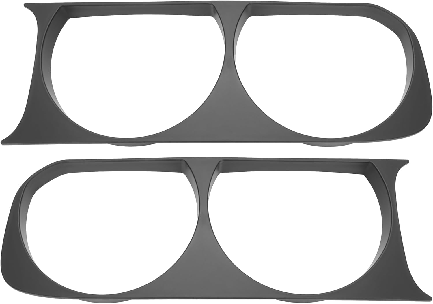 KUAFU Pair Headlights Bezel Compatible with 2008-2014 Dodge Challenger Replacement for CH2510100 CH2511100 68051527AA 68051526AA Headlamp Trim Rings Plastic(ABS) Painted Driver & Passenger Side