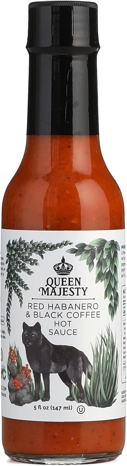 Queen Majesty Red Habanero and Black Coffee Hot Sauce, 147ml