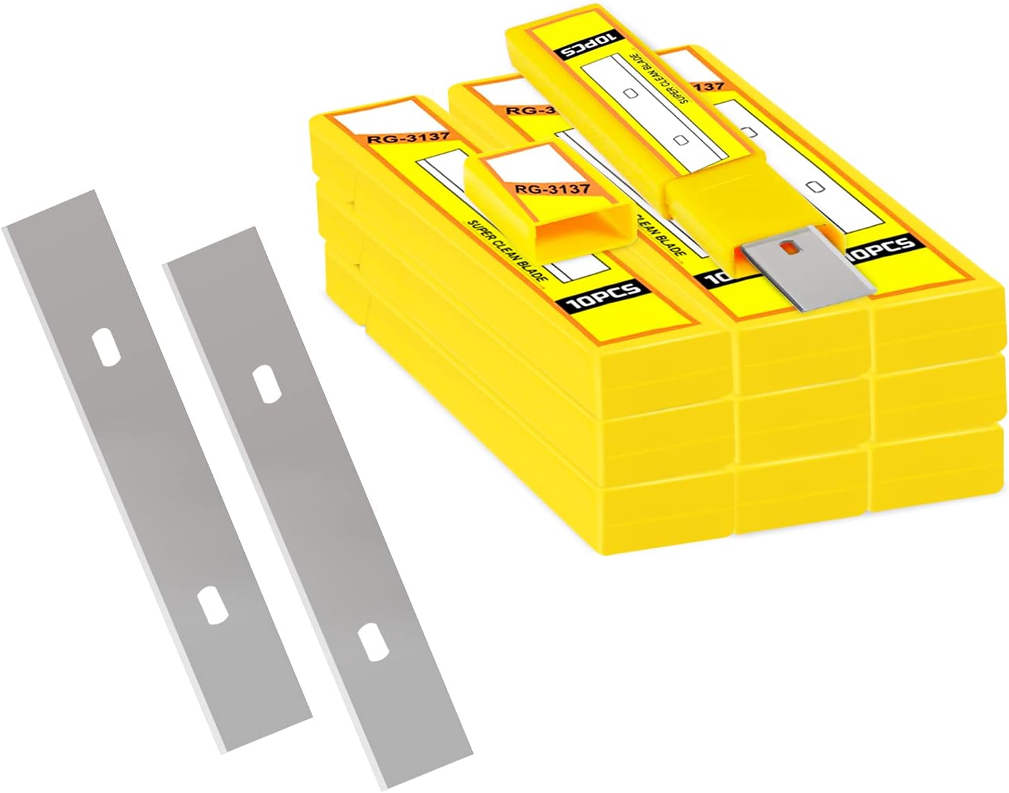 WRAPXPERT Scraper Blade 4 inch 100pcs Replacement Razor Blades for Cleaning Glass Wall Windows Stove