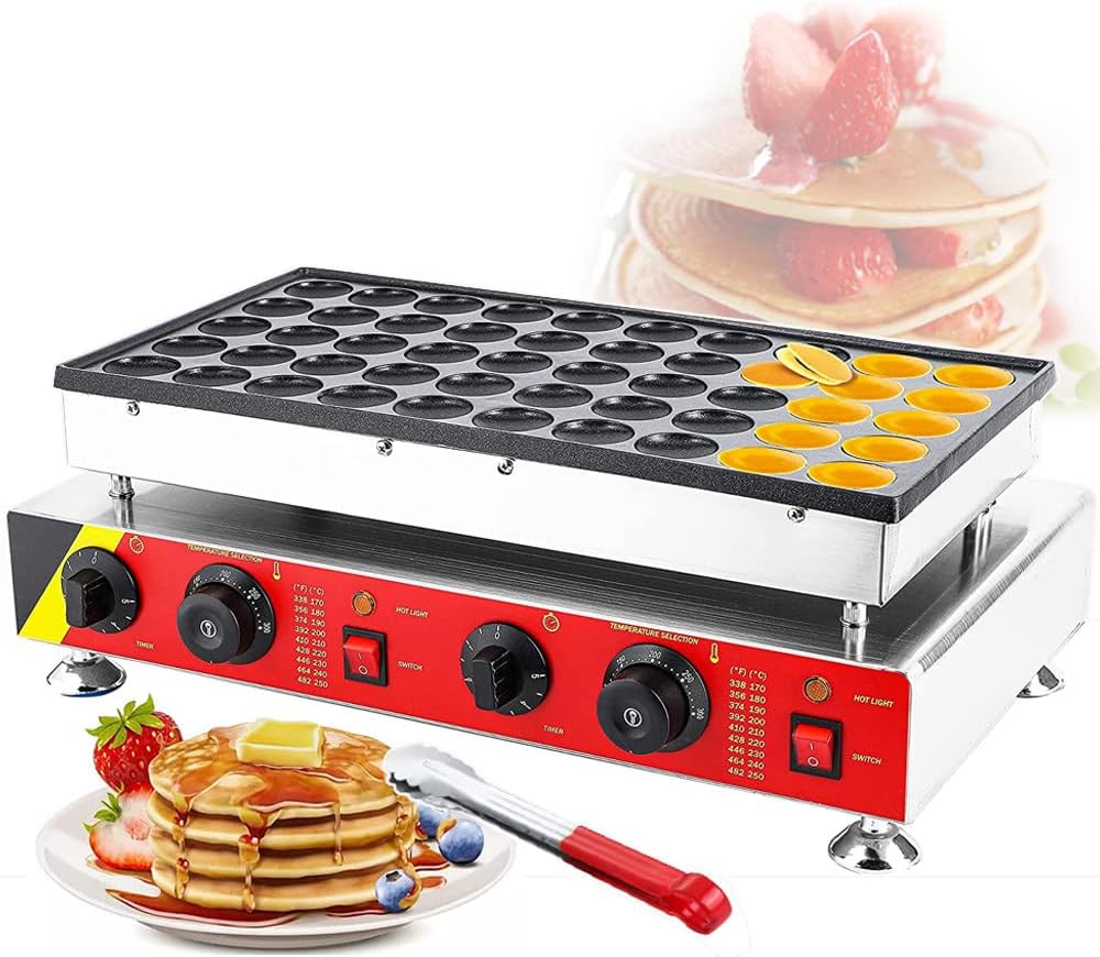 liliiy Mini Dutch Pancake Baker Machine Commercial Dorayaki Maker 50pcs Evenly Heated Electric Non-stick Muffin Iron for Bakery Home and Restaurant Snack Bar
