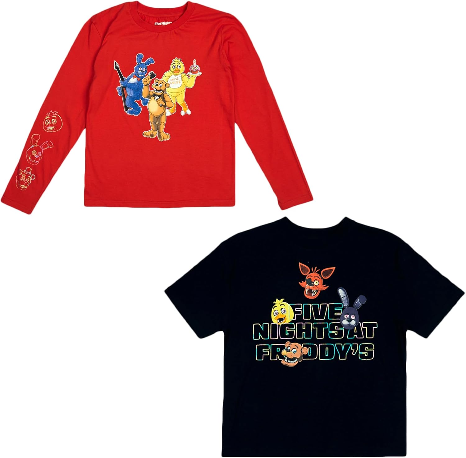 Five Nights at Freddy's Character Art Boy's 2-Pack Long Sleeve & Short Sleeve Tee Combo Set