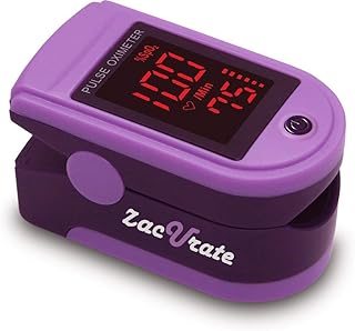 Zacurate Pro Series 500DL Fingertip Pulse Oximeter Blood Oxygen Saturation Monitor with Silicone Cover, Batteries and Lanyard