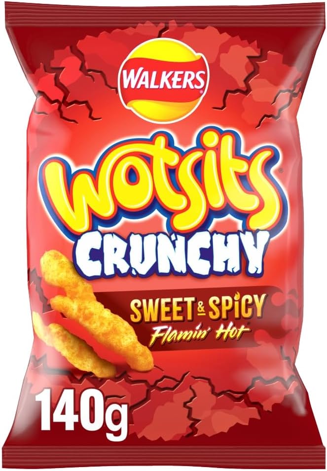 Walkers Wotsits Crunchy Sweet & Spicy Sharing Snacks Crisps 140g