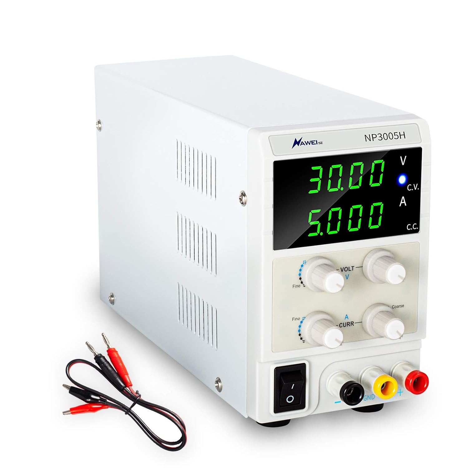 DC Power Supply Variable,Adjustable Bench Switching Power Supply 30V 5A 4-Digital LED Display for Lab, Production Line, Scientific Research, DIY, Electronics Repair, Battery Charging