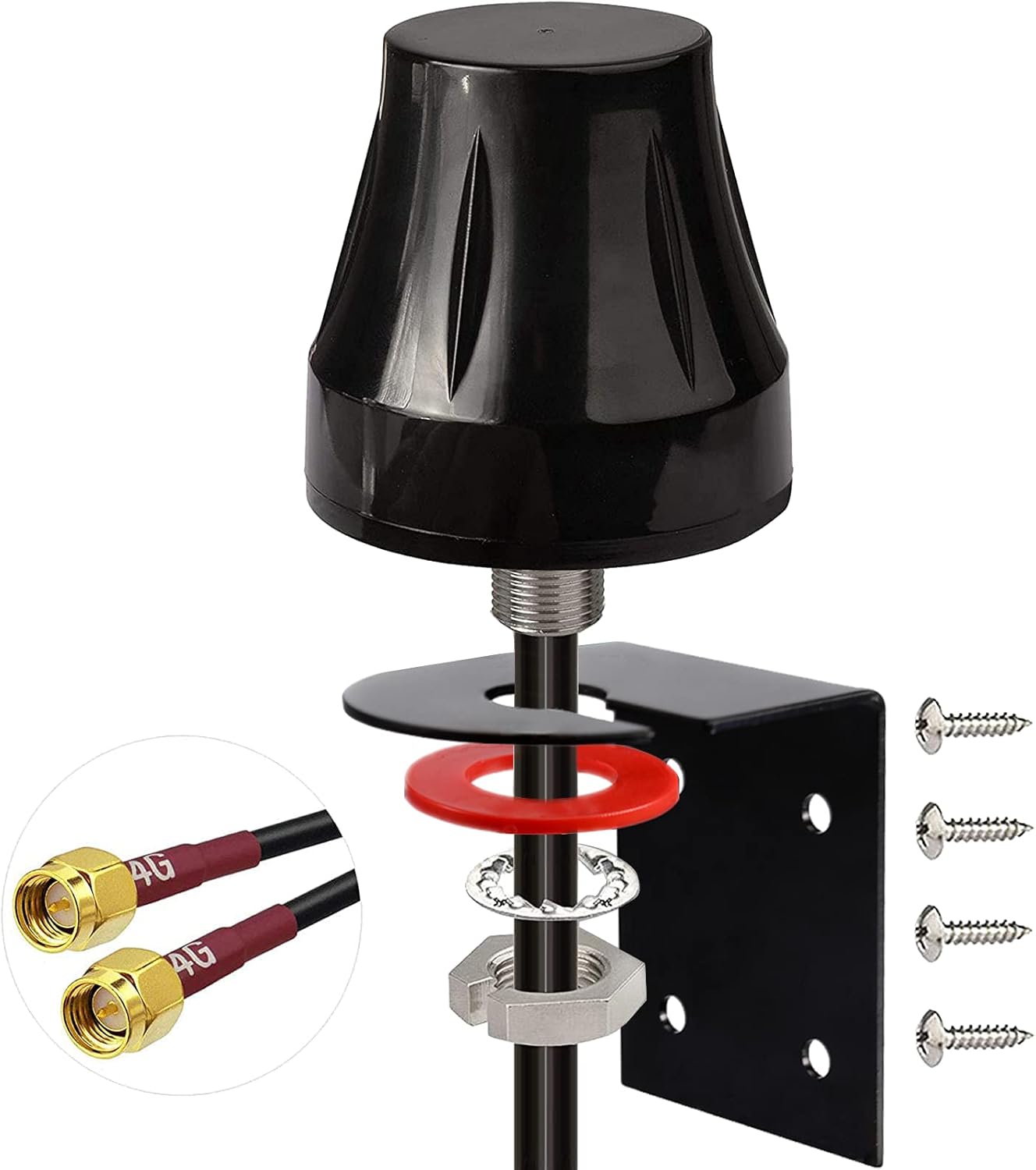 Bingfu 4G LTE Antenna Outdoor SMA Aerial MIMO Antenna Fixed Bracket Wall Mount Waterproof Aerial for 4G LTE Wireless CPE Router Hotspot IoT Gateway Industrial Terminal Server Security Camera