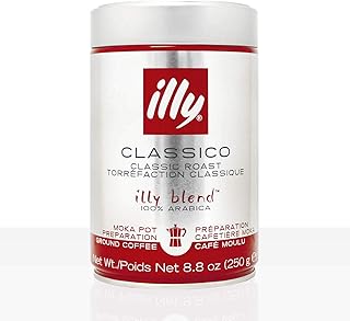 Illy Ground Moka Medium Roast, 8.8-Ounce Cans (Pack of 2)