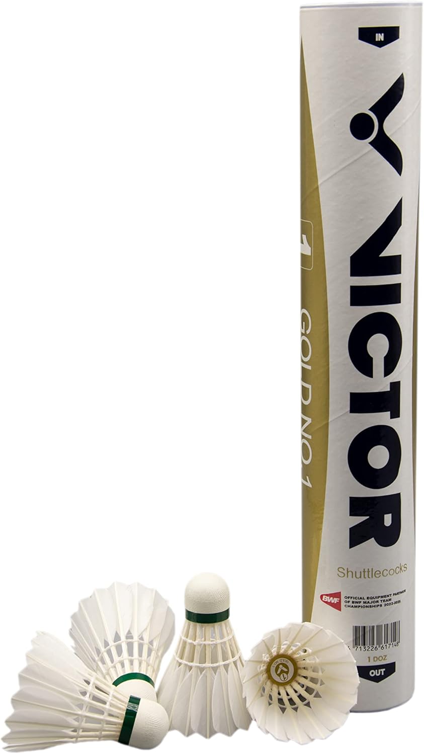 Victor Gold No.1 Badminton Shuttlecock Birdy 12-Pack