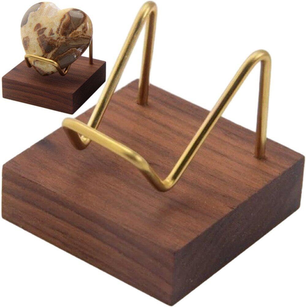 Hrippy Minerals Fossils Display Stand with Wooden Base Display Holder Versatile Crystal Display for Crystal Mineral Display