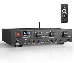 Vangoa Wireless Home Audio Theater Amplifier Stereo Receiver, 5.1 Channel 800 Watt Audio Component Receiver Amp with USB, SD, FM, 2 Mic with Echo, 3 Effects, 3-Band EQ for Studio, Home