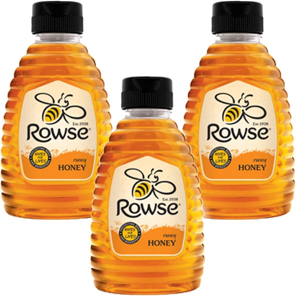 3 x 340g Runny Clear Honey Sqeezy Bottle Breakfast Pancake Porridge