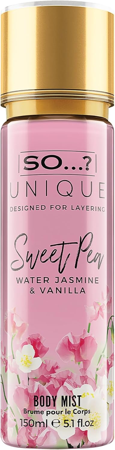 So…? Unique Womens Vegan Sweet Pea Body Mist Fragrance Spray 150ml