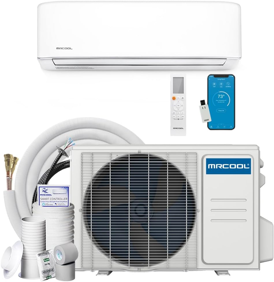 MrCool Easy Pro 18k BTU 18.5 SEER Ductless Heat Pump Split System - DIY Mini Split w/ 16ft Lineset