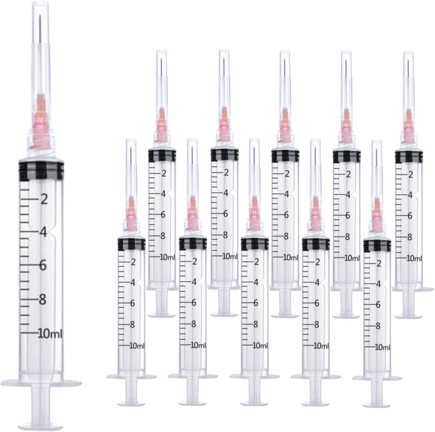 25 Pack 10ml 18Ga Lab Syringe Tools with Measurement, Individually Packed