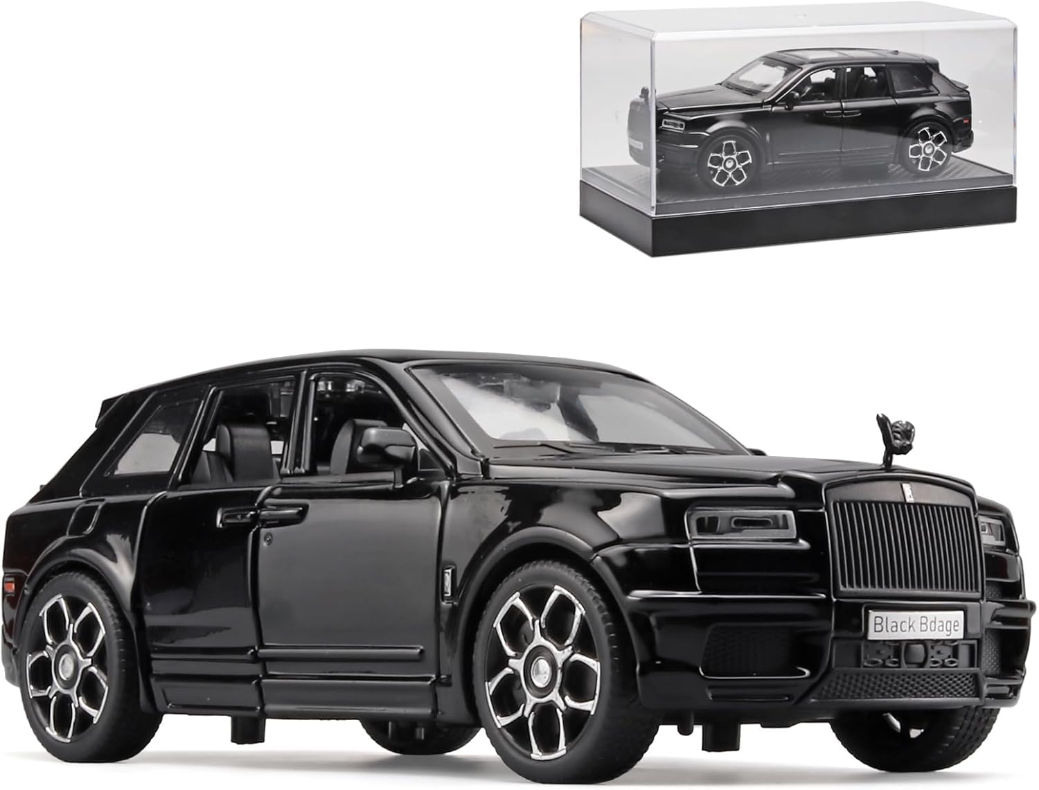 Collectibles Exquisite Car Model 1:32 Rolls-Royce Cullinan Die Cast Metal Model Cars,Pull Back Toy Cars with Light and Sound,Cars Toys Gifts for Age 3+ Year Old Boys（Black）