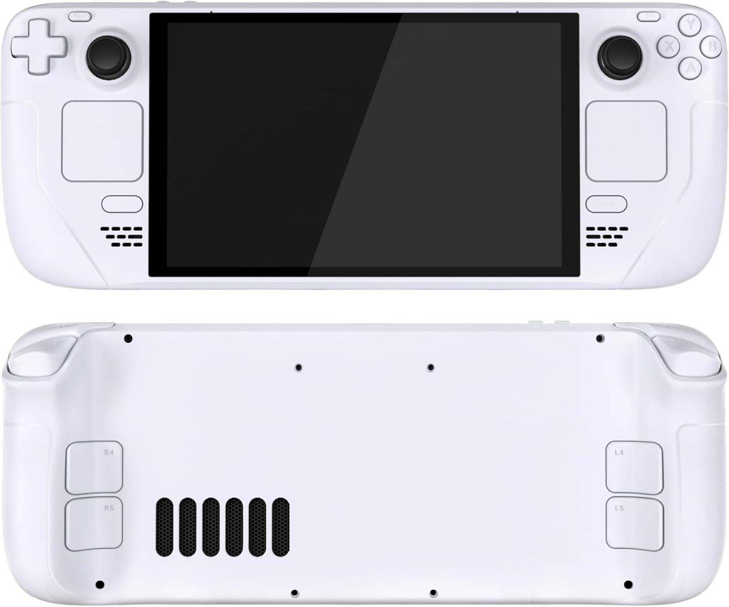 eXtremeRate Replacement Full Set Housing Shell with Buttons for Steam Deck OLED Handheld Console, Custom DIY White Faceplate Back Plate Trackpad Case for Steam Deck OLED Console - Without Console