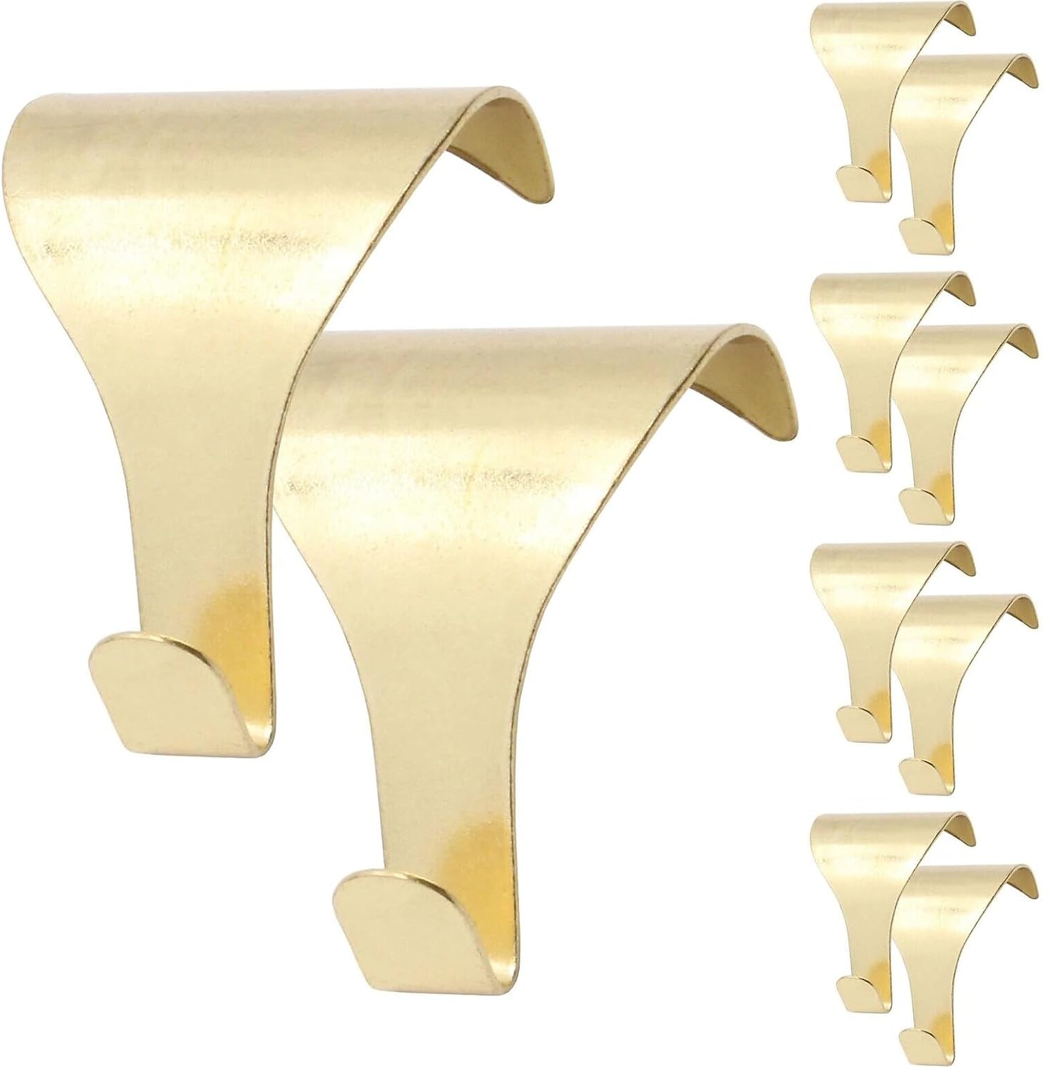 Merriway® BH04788 (10 Pcs) Brass Plated Picture Rail Hanging Molding Hooks - Pack of 10 Pieces