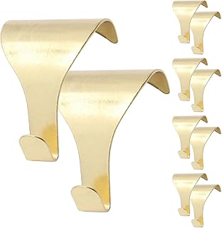 Merriway® BH04788 (10 Pcs) Brass Plated Picture Rail Hanging Molding Hooks - Pack of 10 Pieces
