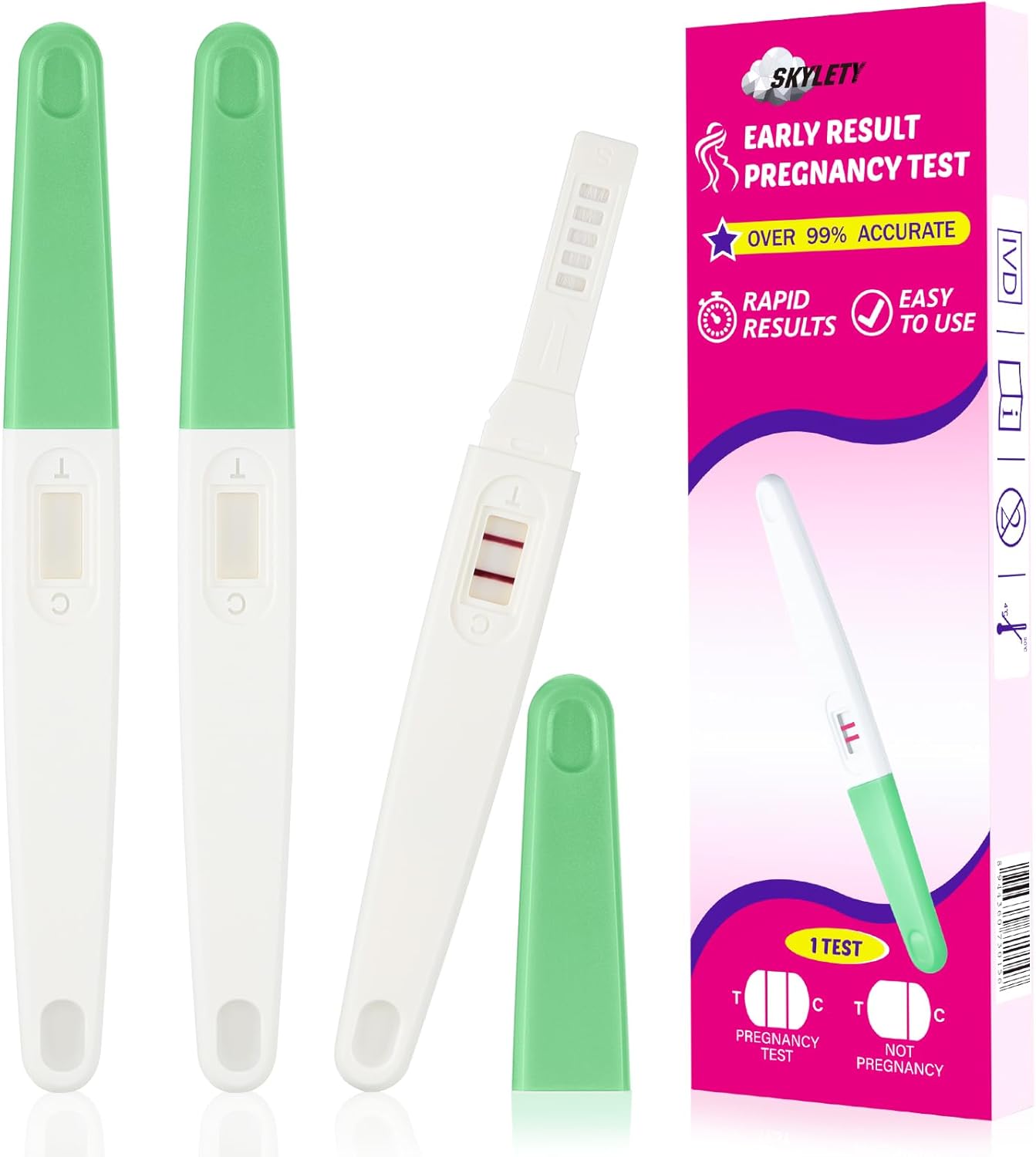 Skylety 3 Pcs Fake Pregnancy Test Prank Positive Pregnancy Test Fake Early Result Always Turns Positive for Practical Joke(Green)