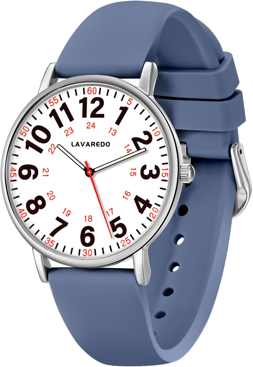 Nurse Watch for Nurses Doctors Women Men,Waterproof Analog Watches with Luminous Dial and Japanese Quartz Movement,Easy to Read Military Time Watch with Second Hand, 12/24 Hours,Silicone Band